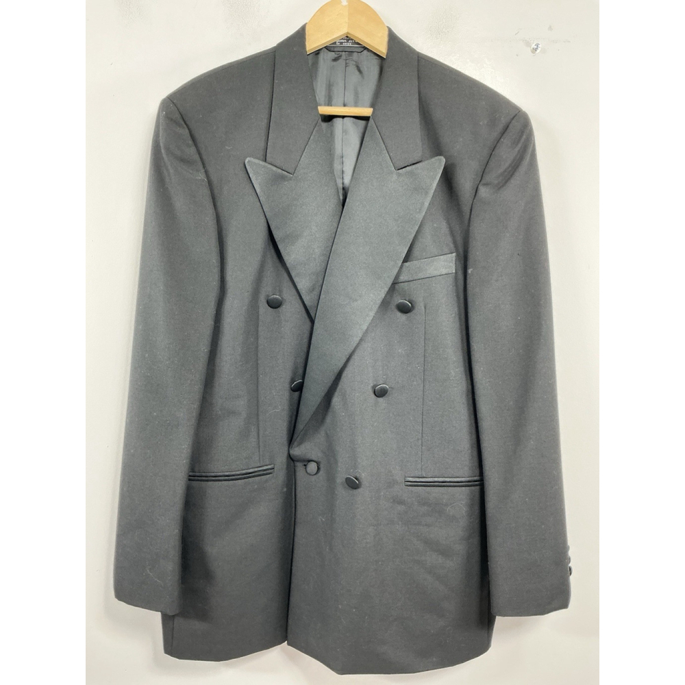Mens Excellent Condition Jeffrey Banks Double Breasted Tuxedo Jacket 42 L Black